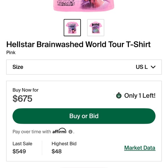 Hellstar 'Brainwashed' Mens Short Sleeve Tee - Picture 7 of 7